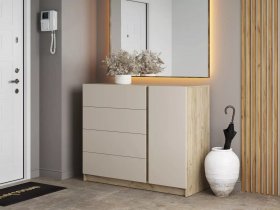 Комод Бостон  КМ-001 (дуб крафт серый/кашемир) в Нерюнгри - neryungri.mebel-nsk.ru | фото