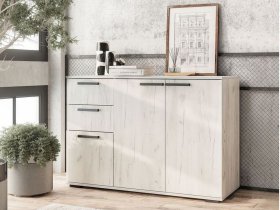 Комод Стандарт-3 NEW (дуб крафт белый) в Нерюнгри - neryungri.mebel-nsk.ru | фото