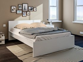 Кровать двуспальная 1,4м Леон СБ-3368 (белый) в Нерюнгри - neryungri.mebel-nsk.ru | фото