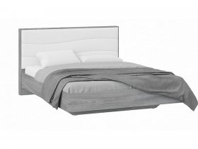 Кровать двуспальная 1,6 м «Миранда» Тип 1 (Дуб Гамильтон/Белый глянец) в Нерюнгри - neryungri.mebel-nsk.ru | фото