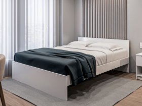 Кровать двуспальная 1,6м Бруклин СБ-3354 (белый) в Нерюнгри - neryungri.mebel-nsk.ru | фото