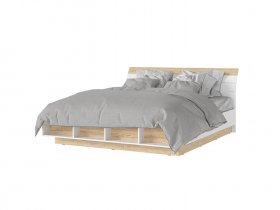 Кровать двуспальная 1,8м с ортоп. осн. КР-03 Санса (дуб сонома/белый) в Нерюнгри - neryungri.mebel-nsk.ru | фото