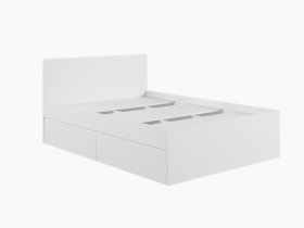 Кровать двуспальная с ящиками 1,4м Мадера-М1400 (белый) в Нерюнгри - neryungri.mebel-nsk.ru | фото