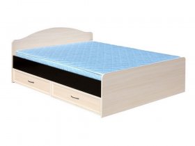 Кровать  двуспальная с ящиками 1,6м-1 (круглая спинка) в Нерюнгри - neryungri.mebel-nsk.ru | фото
