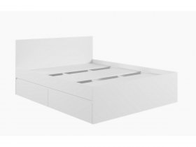 Кровать двуспальная с ящиками 1,6м Мадера-М1600 (белый) в Нерюнгри - neryungri.mebel-nsk.ru | фото