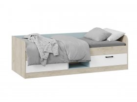 Кровать комбинированная «Оливер» Тип 1 401.003.000 (дуб крафт серый/белый/серо-голубой) в Нерюнгри - neryungri.mebel-nsk.ru | фото