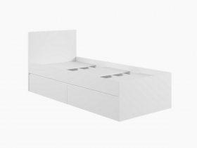 Кровать односпальная с ящиками 0,9м Мадера-М900 (белый) в Нерюнгри - neryungri.mebel-nsk.ru | фото