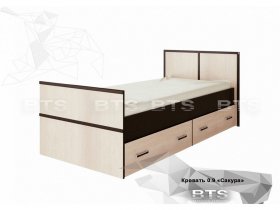 Кровать односпальная с ящиками 0,9м Сакура (BTS) в Нерюнгри - neryungri.mebel-nsk.ru | фото