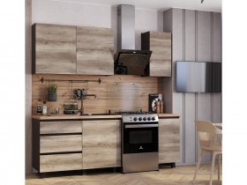 Кухонный гарнитур Энигма 1,6м (венге/дуб каньон) в Нерюнгри - neryungri.mebel-nsk.ru | фото