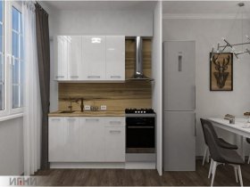 Кухонный гарнитур МДФ Выгодно и точка 1,5 м (белый глянец) в Нерюнгри - neryungri.mebel-nsk.ru | фото