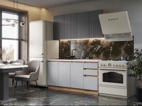 Кухонный гарнитур Ника 1,6 м (графит/серый софт) в Нерюнгри - neryungri.mebel-nsk.ru | фото