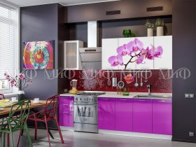 Кухонный гарнитур Орхидея (фиолетовый) в Нерюнгри - neryungri.mebel-nsk.ru | фото