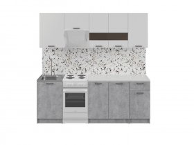 Кухонный гарнитур Розалия 1,7 м (белый/цемент) в Нерюнгри - neryungri.mebel-nsk.ru | фото