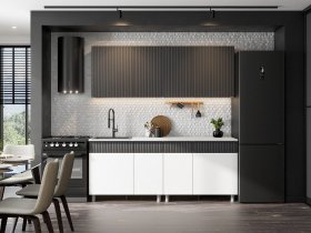 Кухонный гарнитур София (2,0м) (бланж/графит матовый) в Нерюнгри - neryungri.mebel-nsk.ru | фото