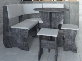 Кухонный уголок Лотос  (цемент темный к/з White) в Нерюнгри - neryungri.mebel-nsk.ru | фото