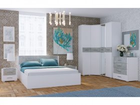 Модульная спальня Бьянка (белый/бетон) в Нерюнгри - neryungri.mebel-nsk.ru | фото