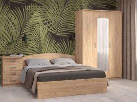 Модульная спальня Ирина (дуб крафт золотой) в Нерюнгри - neryungri.mebel-nsk.ru | фото