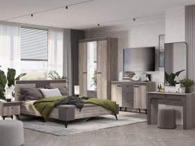 Модульная спальня Кассандра (дуб смоки/MF14) в Нерюнгри - neryungri.mebel-nsk.ru | фото