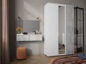 Модульная спальня Ливерпуль (белый/бетон светлый) в Нерюнгри - neryungri.mebel-nsk.ru | фото