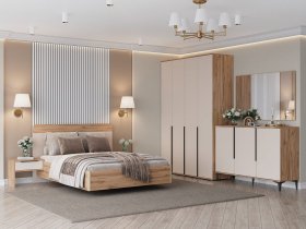 Модульная спальня Сицилия (дуб альпийский/тефия) в Нерюнгри - neryungri.mebel-nsk.ru | фото