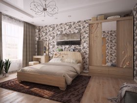 Модульная спальня Виктория-1 (дуб сонома) в Нерюнгри - neryungri.mebel-nsk.ru | фото