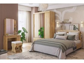 Модульная спальня Виктория-1 (дуб крафт золотой) в Нерюнгри - neryungri.mebel-nsk.ru | фото