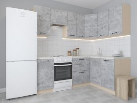 Модульная угловая кухня 1,4м*2,1м Лада (цемент) в Нерюнгри - neryungri.mebel-nsk.ru | фото