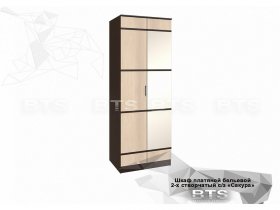 Шкаф двухстворчатый с зеркалом платяной-бельевой Сакура (BTS) в Нерюнгри - neryungri.mebel-nsk.ru | фото
