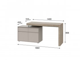 Стол 22 J-КШ Этна (дуб эндгрей/кашемир) в Нерюнгри - neryungri.mebel-nsk.ru | фото